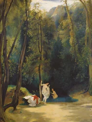 Frau badet im Park von Terni